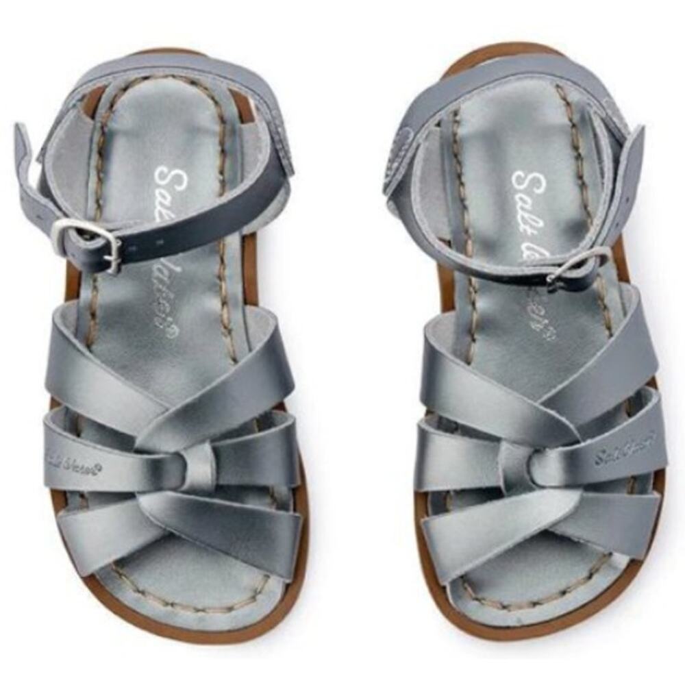 Salt Water Kids Girls by Hoy Shoes The Original Sandal Pewter Size 7